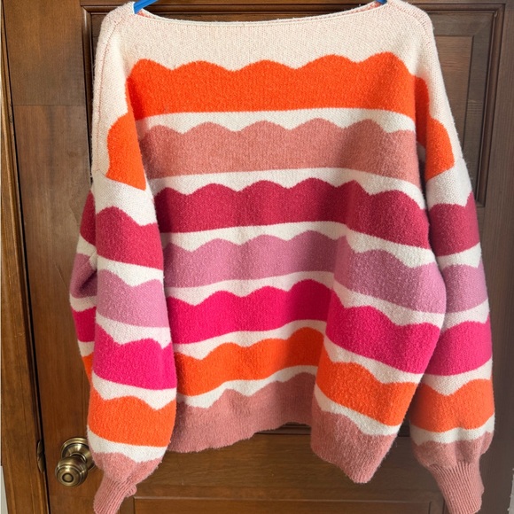 THREADED PEAR BOUTIQUE SARAH WAVE STRIPED SWEATER 🩷👛🦩 - Picture 4 of 4